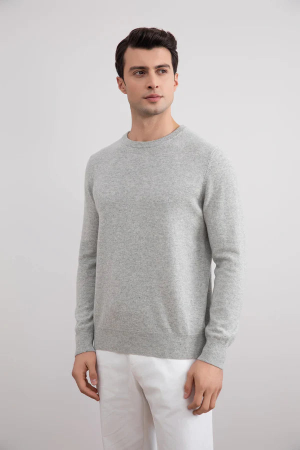 Grey Melange Crewneck Sweater
